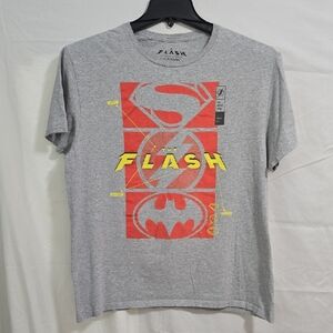 DC Comics Flash Mens Large Gray Graphic T-Shirt